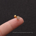 Stainless Steel Ear Bone Nails Zircon Screw Stud Earrings Women's Earrings Piercing Jewelry